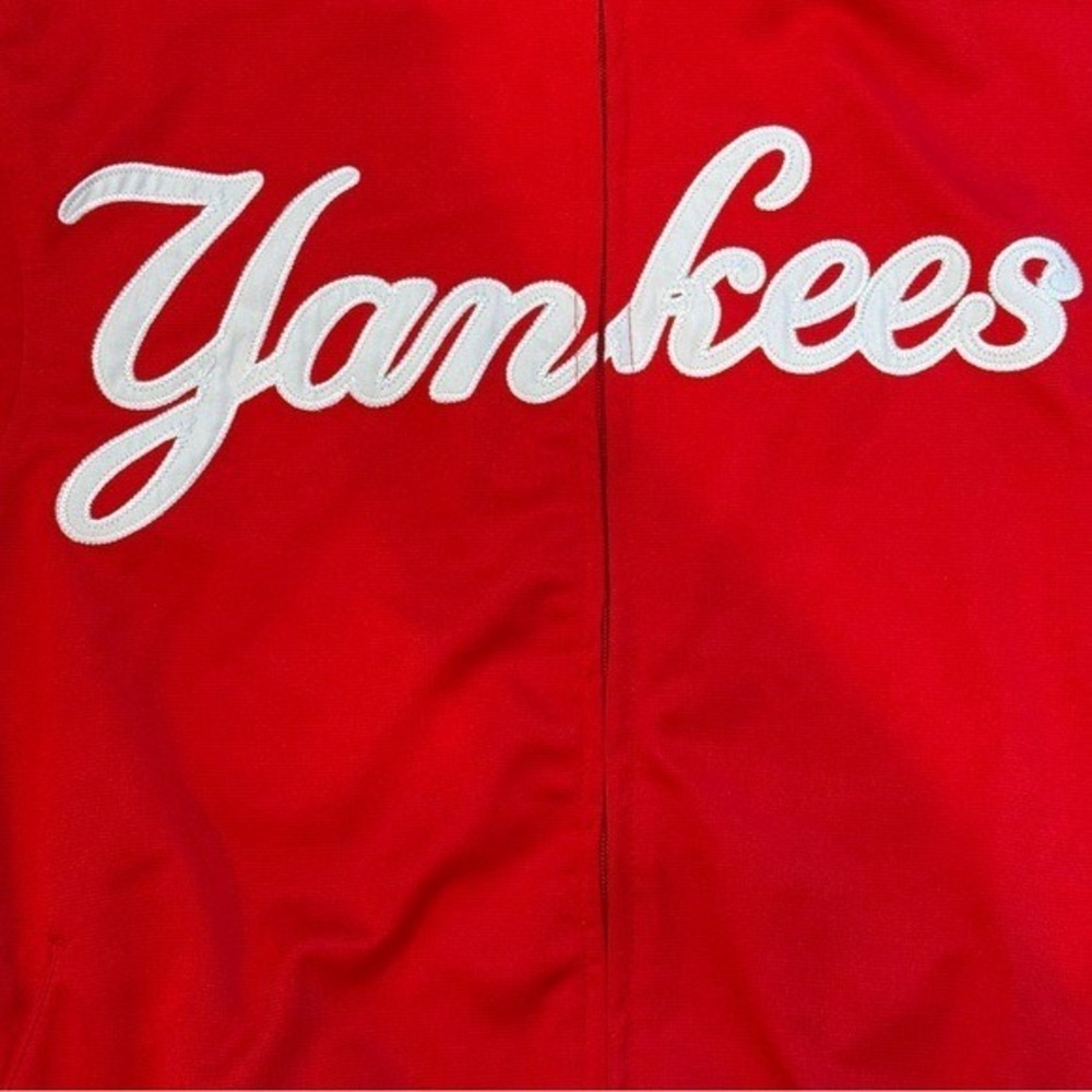 Stitches MLB NY Yankees Full Zip Track Jacket Red Unisex Women's L Men's S EUC - Picture 3 of 14